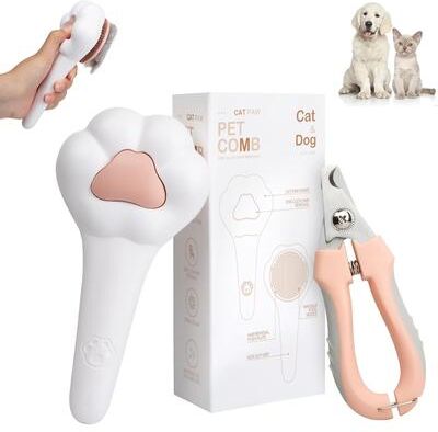 Happy Pet Pantry PurrEase Self Cleaning Cat Brush & Safety Nail Clipper Grooming Kit PurrEase Self Cleaning Cat Brush & Safety Nail Clipper Grooming Kit