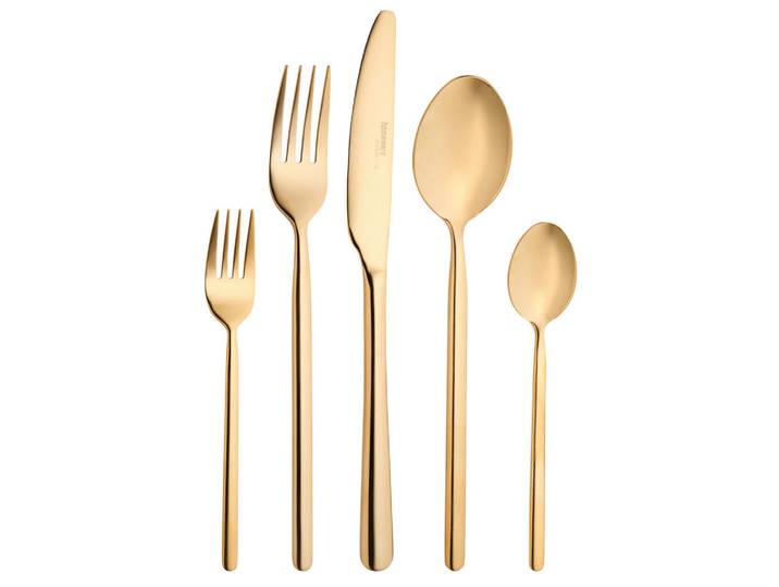 Homeware Profession. Besteck-Set, Goldfarben, Metall, 30-teilig, Lfgb, rostfrei, lebensmittelecht, Besteck, Besteck-Sets