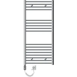 BADHEIZKÖRPER elektrisch Sahara 600x1200 mm Chrome gebogen mit Heizstab 900W