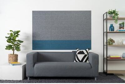 Felt Right Stacked Shiplap Armor + Slate Blue   Sound Dampening Pinnable Tiles
