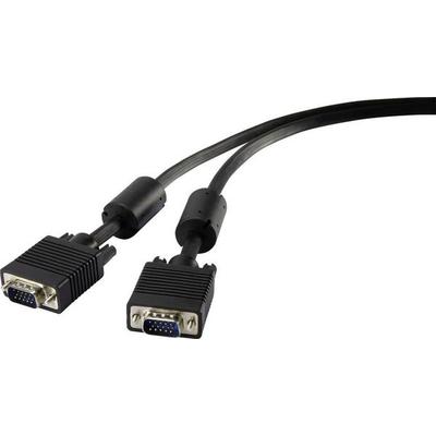 Renkforce VGA Anschlusskabel VGA 15pol. Stecker, VGA 15pol. Stecker 0.50 m Schwarz RF-4212492 mit Ferritkern VGA-Kabel