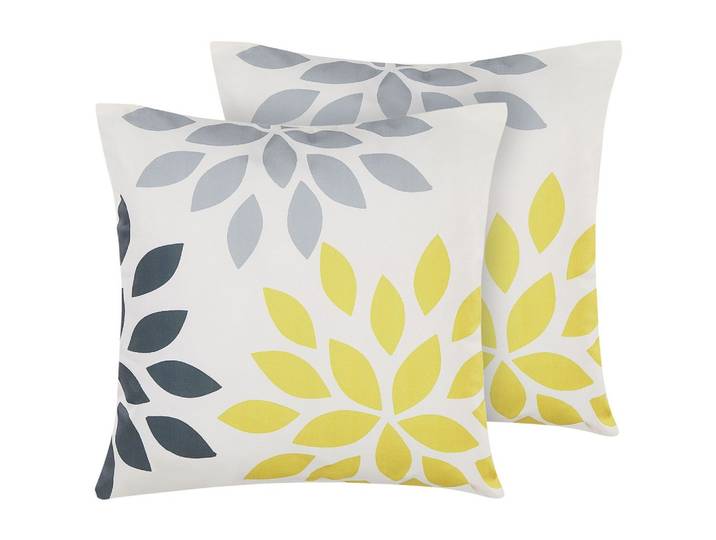 GARTENKISSEN 2er-Set Blättermotiv bunt 45/45 cm Riale