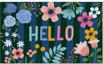 CounterArt "Dream Garden Indoor/Outdoor Entryway Mat Made in The USA Low Profile Protective Non-Skid Rubber Backing 29.5"" by 17.75"""