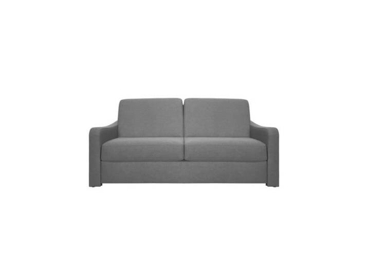 NASSAU Canapé convertible 3 places gris matelas Dunlopillo 140cm