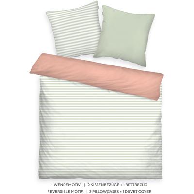 TOM TAILOR HOME "STRIPES WITH A KICK in Gr. 135x200cm oder 155x220cm" 3 Stk. new bedroom, farbige Paspel am Kissen
