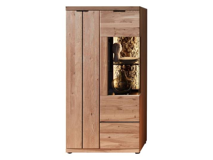 Wohn-Concept Donna Vitrine links Wildeiche Massivholz