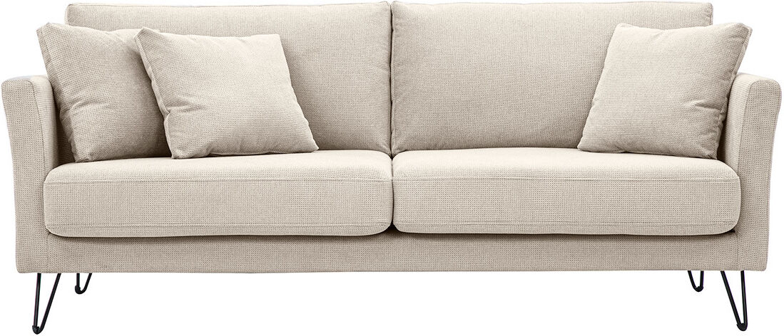 Miliboo 3-Sitzer-Sofa aus beigem Chenille-Stoff und Metall OSLO