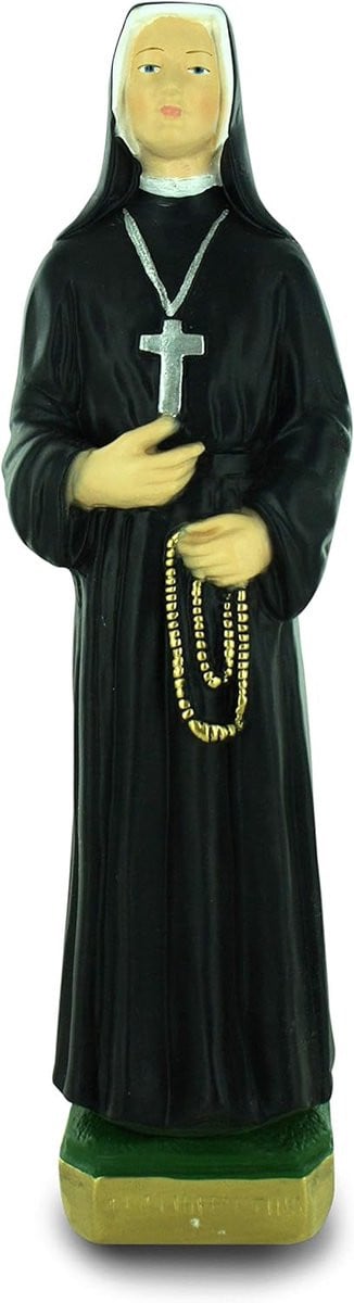 Handgeschilderd religieus gipsen beeld voor op tafel, zwart, ca. 20 cm