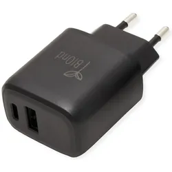 BIOnd PD 20W Charger USB-C to Lightning (20 W, 2 Ports), USB Ladegerät, Schwarz