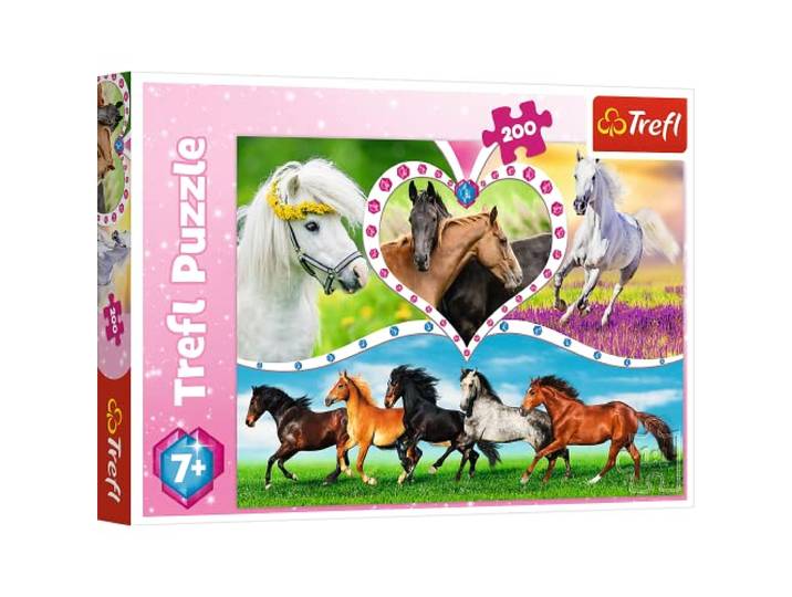 Trefl - Puzzels 200 Stukjes, Prachtige paarden, puzzels met dieren, 7+