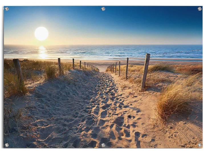 Poster REINDERS Dünenweg zum Meer , blau (farbe bild(er): blau), B:140cm H:100cm T:0,1cm, Leinwand, Bilder, Poster, leichtes und wasserfestes Gartenposter für den Ausseneinsatz