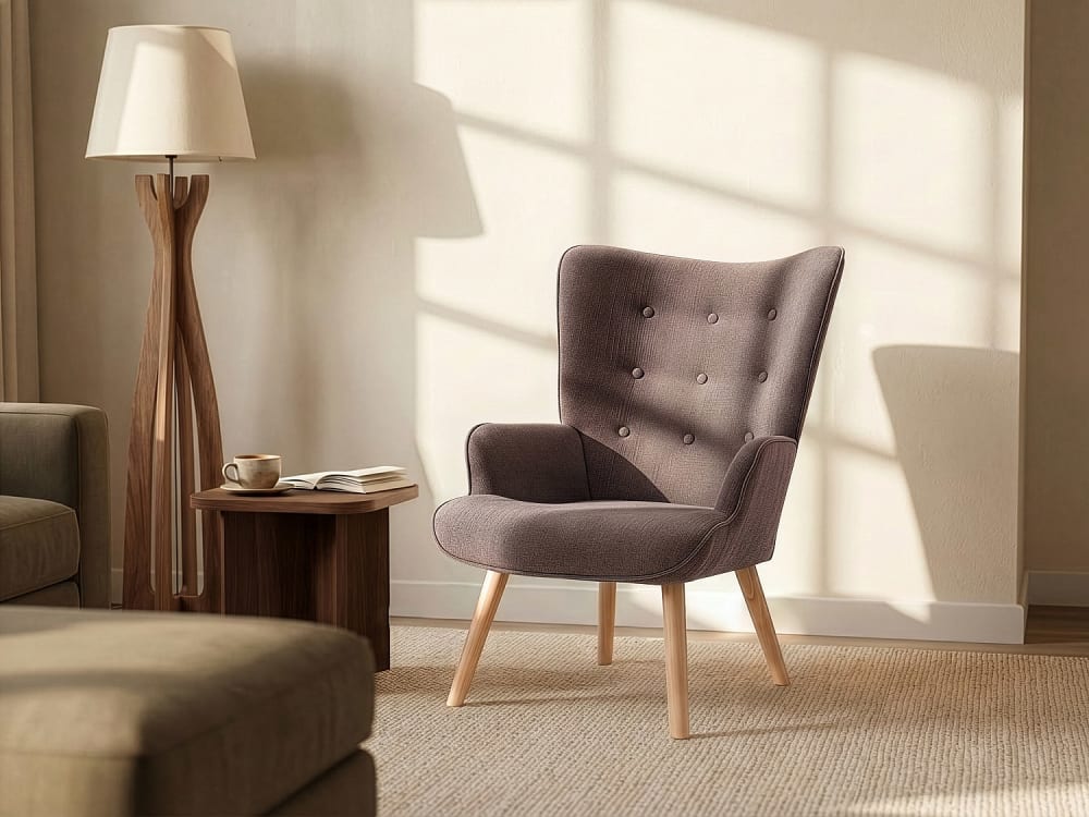 Unique Sillón clásico tela topo