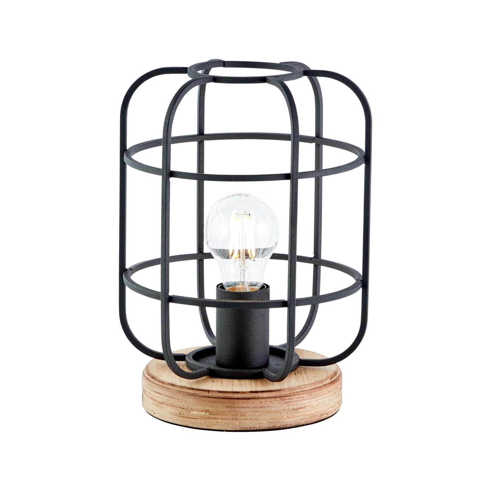 BRILLIANT Lampe, Gwen Tischleuchte antik holz/schwarz korund, Metall/Holz, 1x A60, E27, 40W,Normallampen (nicht enthalten)