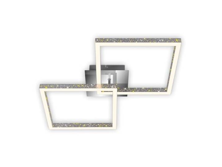 BRILONER - LED plafondlamp met glittereffect, LED plafondlamp dimbaar, zwenkbaar warmwit licht, LED Frame, aluminium-chroom