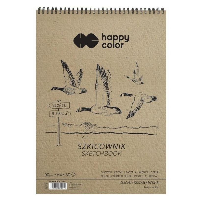 Happy Color Spiral-Skizzenbuch Vögel A4 weiss 80 Blatt 90g (A4, Blanko, Harter Einband) (HAPP0491)