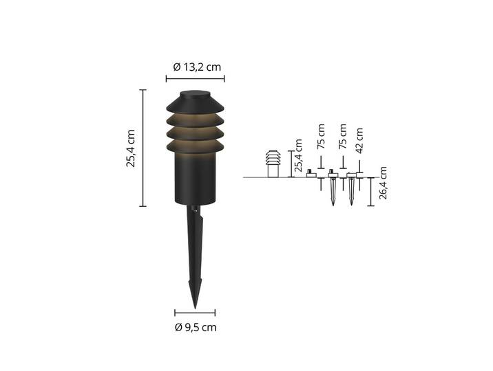 Louis Poulsen LED Sockelleuchte Bysted Garden, schwarz, Aluminium, Design