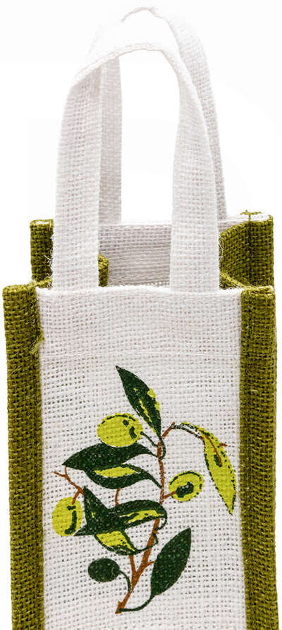 Polsinelli Sac de jute "olive" pour 1 bouteille (5 pcs)