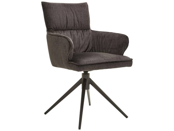 Dieter Knoll Armlehnstuhl, Anthrazit, Metall, Stativgestell, 58x91x62 cm, Stoffauswahl, Typenauswahl, Esszimmer, Stühle, Esszimmerstühle, Armlehnenstühle