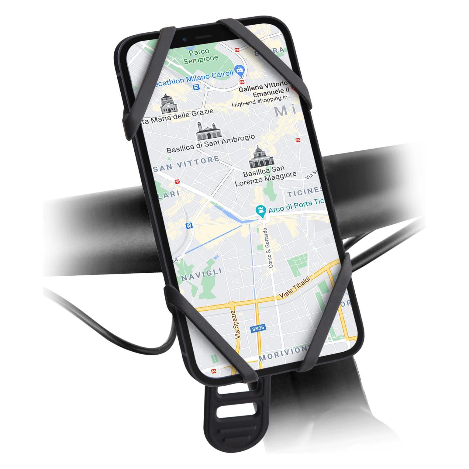 SBS Silikon-Handyhalterung bis 6.5" für Fahrrad/E-Scooter (TEERIDEHOLD)