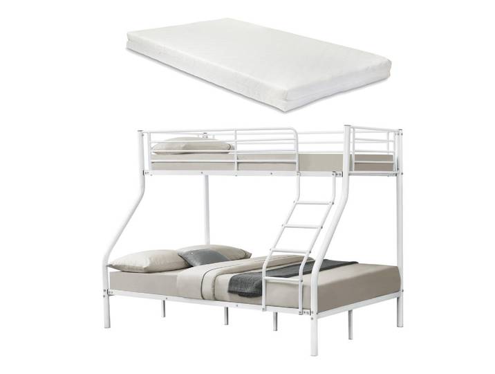 [neu.haus] Etagenbett Sortland mit Matratze, Weiß, Textil, 140x200 cm, Baby- und Kindermöbel, Kinderzimmer & Jugendzimmer, Kinderbetten, Etagenbett