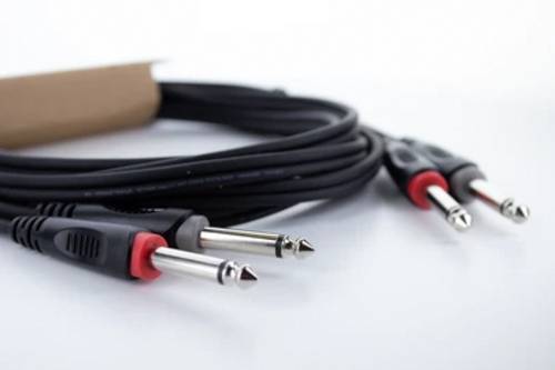 Cordial 14844 Klinke Audio Anschlusskabel [2x Klinkenstecker 6.3mm (mono) - 2x Klinkenstecker 6.3mm (mono)] 1.50m Schwarz
