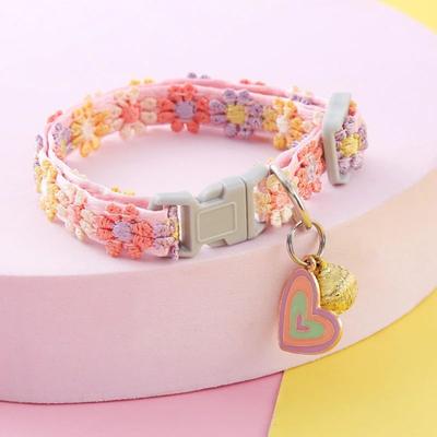 Uplift Treasures Colorful Paw Print Pet Collar With Bell 3