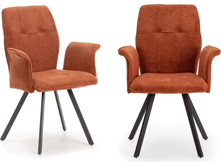 CALICOSY - Set aus 2 Sesseln aus Stoff mit schwarzen Metallbeinen L62 cm - MERY