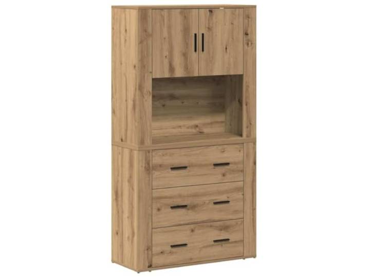 GHVBNMF Highboard Artisan-Eiche 80x33x150 cm Kommode mit Türen Schlankes Design für Wohnzimmer und Esszimmer: Der moderne Schrank schafft Ordnung und stilvollen Stauraum.