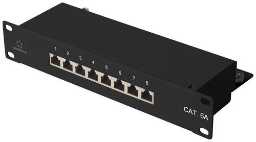Renkforce RF-4870828 8 Port Netzwerk-Patchpanel 254mm (10") CAT 6a 1 HE Bestückt