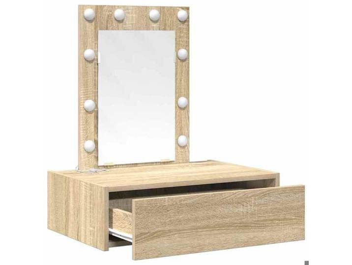 (Vente Chaude)Coiffeuse maquillage - CLOUD - Meuble de Chambre - 1 Personne - Marron 60x40x70 cm - Bois d'ingénierie 9258417