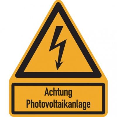 Dreifke® Aufkleber | Kombischild Symbol: DIN EN ISO 7010- W012 Warnung - 200x237 mm Folie selbstklebend