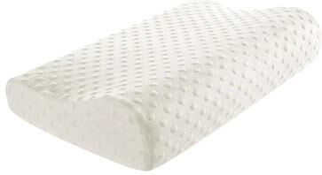 Inspired Finds Orthopedic Memory Foam Long Pillow Ergonomic Neck & Maternity Support Cushion For Better Sleep bubble Velvet White 19.69x11.81x3.94in