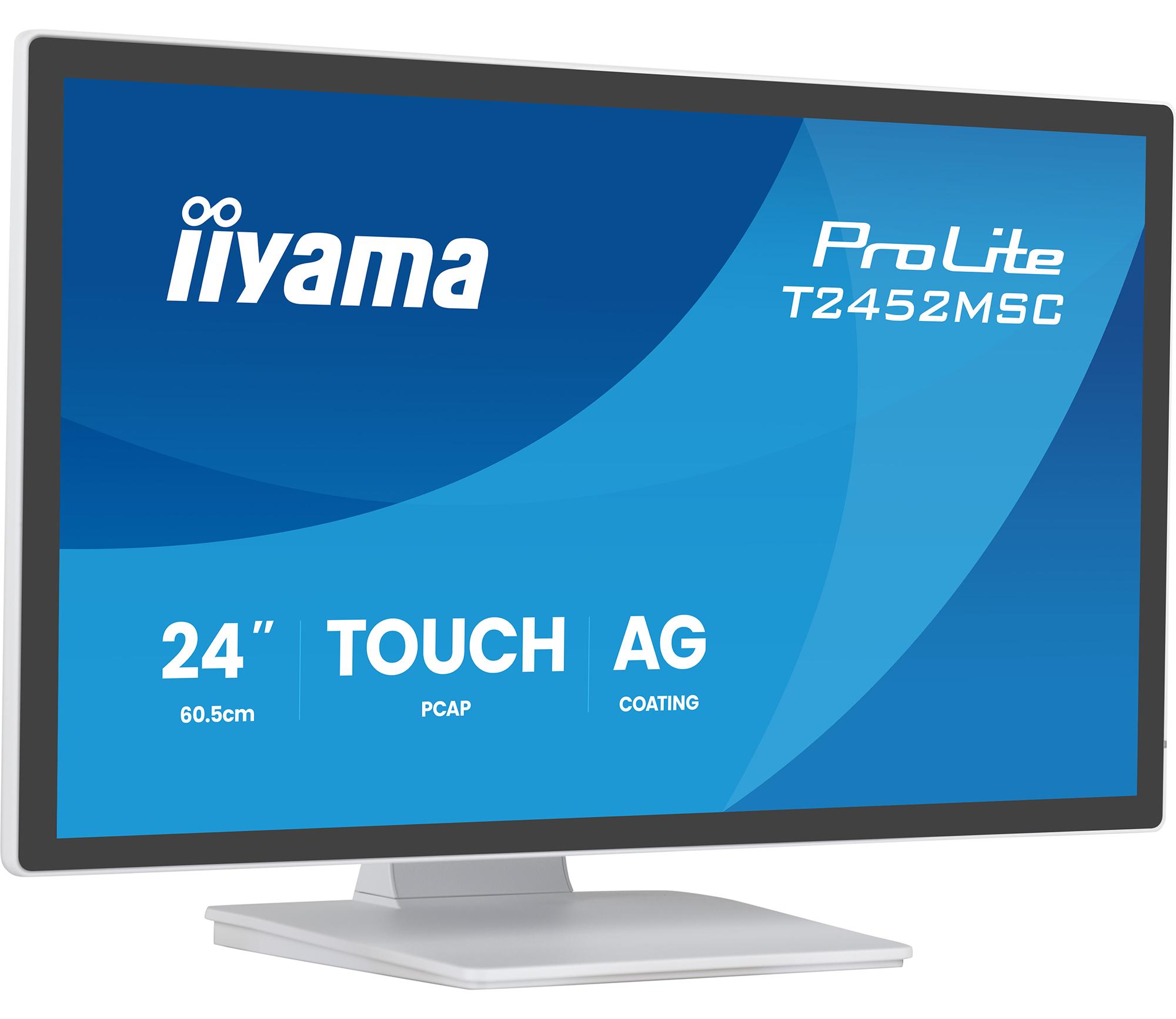 iiyama T2452MSC-W2AG, 61 cm (24"), 1920 x 1080 Pixel, Full HD, LED, 5 ms, Weiß