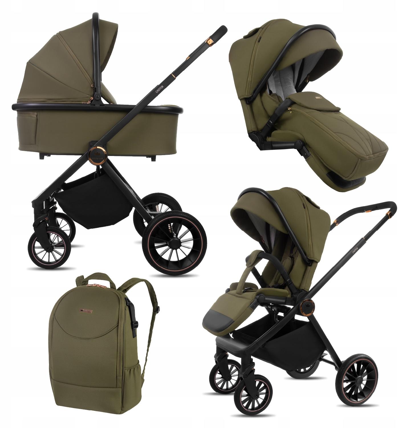 BabyLux CASTOR 2-in-1 Kinderwagen, Gondel, Leichtgewicht, Faltbares Set