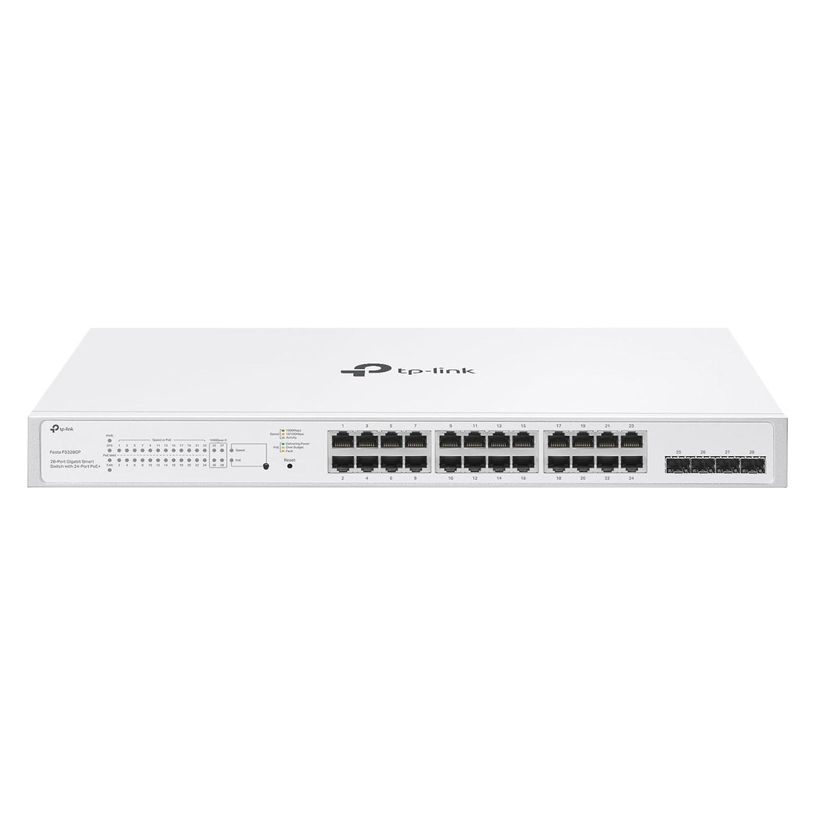 TP-Link 28-PORT GIGABIT SMART SWITCH WITH 24-PORT POE (28 Ports) (FESTA FS328GP)