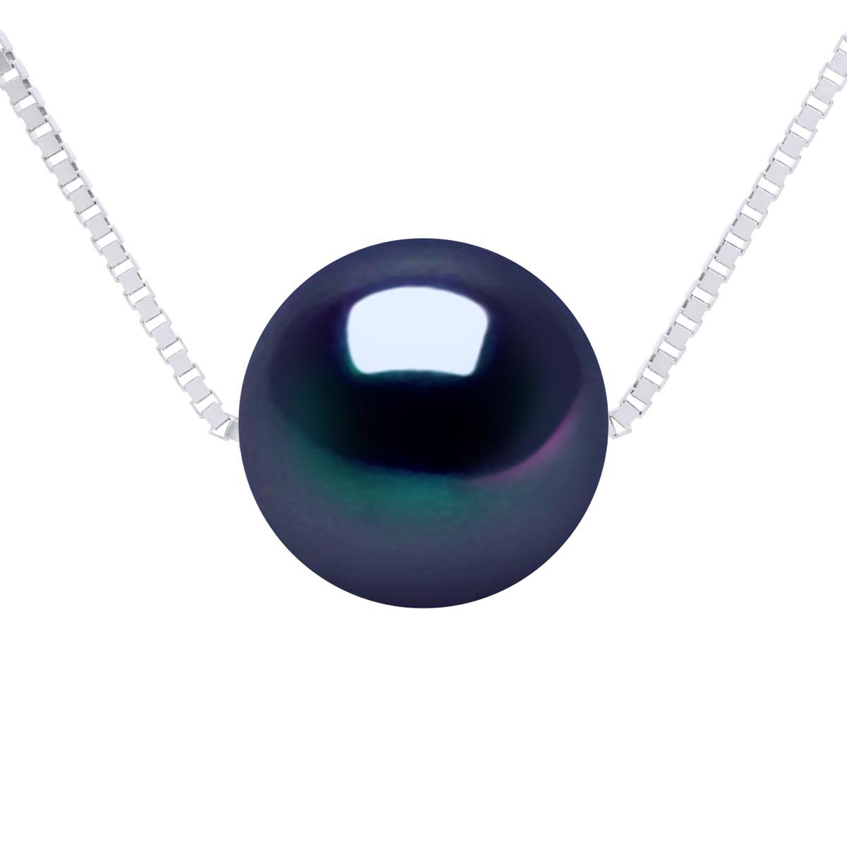 Halskette, echte Süßwasser-Zuchtperle, rund, 9–10 mm