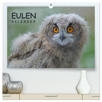 Eulen-Kalender (hochwertiger Premium Wandkalender 2026 DIN A2 quer), Kunstdruck in Hochglanz