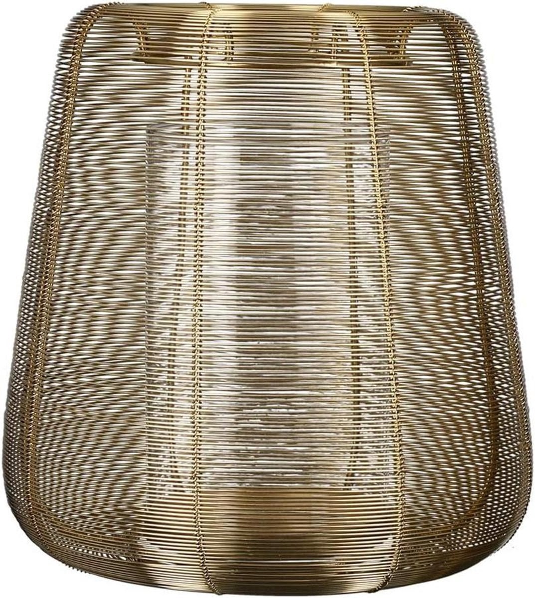 Windlicht Lucero Lantaarn Goud van Gevlochten Metaal, Hoogte: 29 cm