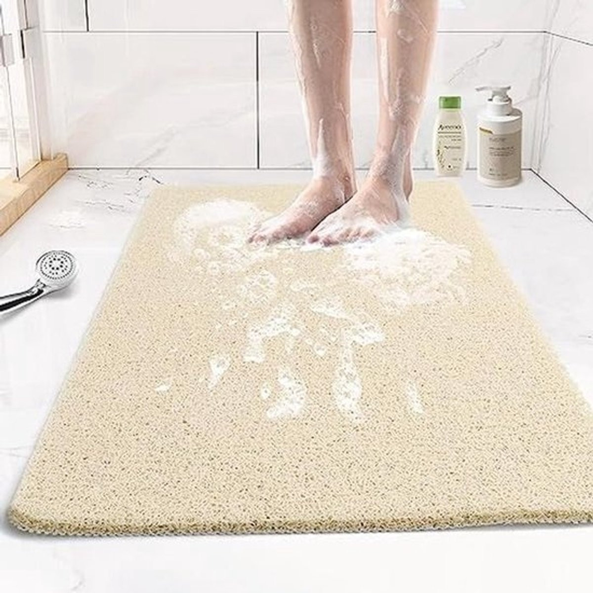Antislip Douchemat voor Ouderen - Beige Badmat voor Binnen - 43 x 76 cm