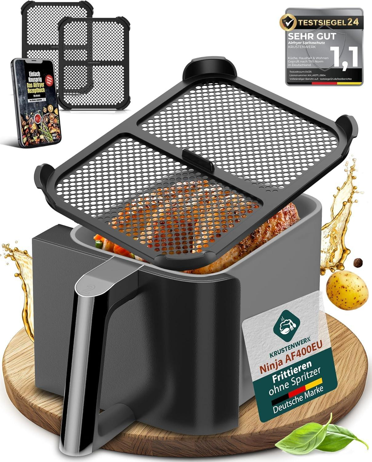 Dripio Spatscherm voor Ninja AF400EU, 2 stuks, Accessoire voor heteluchtfriteuse