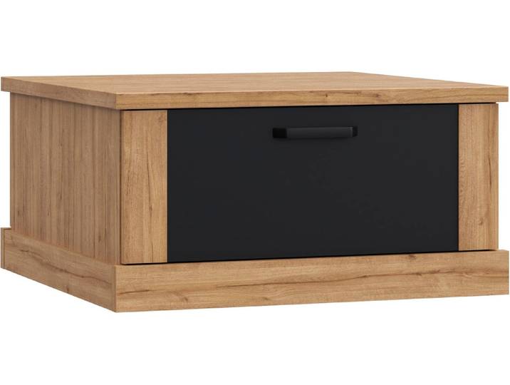 Couchtisch FORTE Kaszimiro , braun (waterford eiche, schwarz, waterford eiche), B:85cm H:43,4cm T:85cm, Tische, Couchtisch
