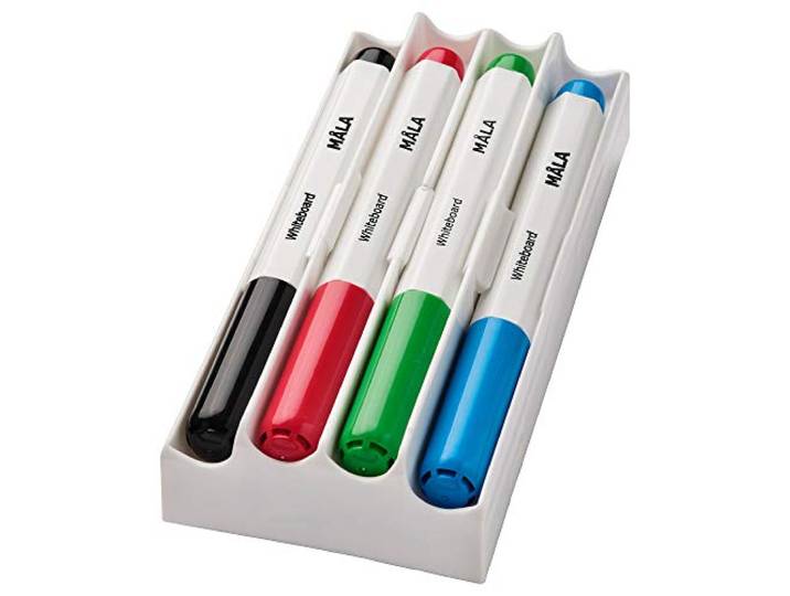 IKEA MÅLA Stylo pour tableau blanc avec support/gomme Couleurs mélangées