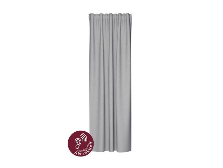Fuggerhaus Fertigvorhang, Grau, Uni, 140x245 cm, Oeko-Tex® Standard 100, Lärmschutz, Heimtextilien, Vorhänge, Fertigvorhänge