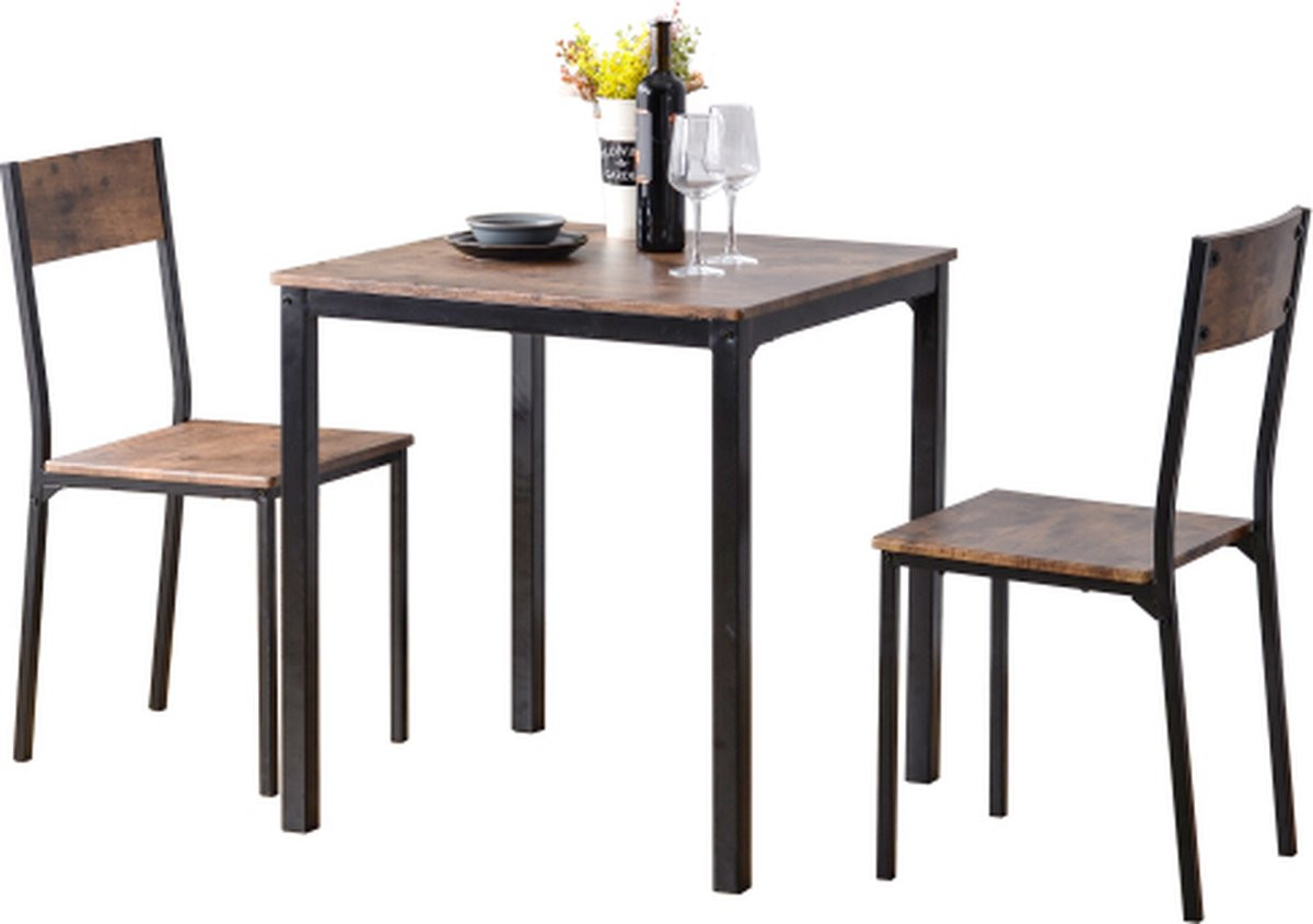 Gotagee Eetkamergroep met eettafel en 2 stoelen, Bruin