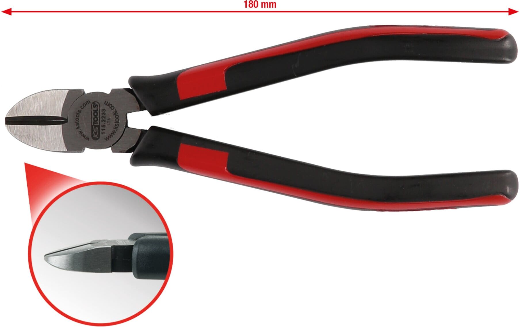 KS Tools SlimPOWER Diagonal-Seitenschneider, 180 mm (115.2232)