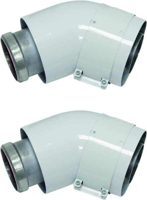 Vaillant Bogen 45 Grad 60/100 mm 303809 konzentrisch Aluminium, 2 Stück