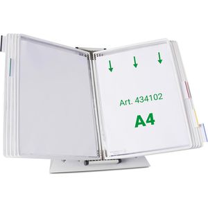Tarifold Sichttafelsystem 434102, A4, Tischständer, weiß, inkl. 10 Sichttafeln