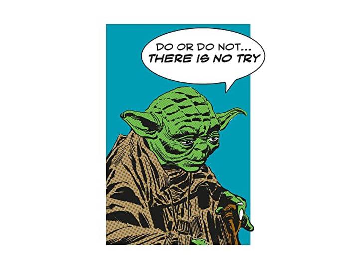 Komar Star Wars Classic Comic Quote Yoda - Größe: 50 x 70 cm, Wandbild, Poster, Kunstdruck (ohne Rahmen)