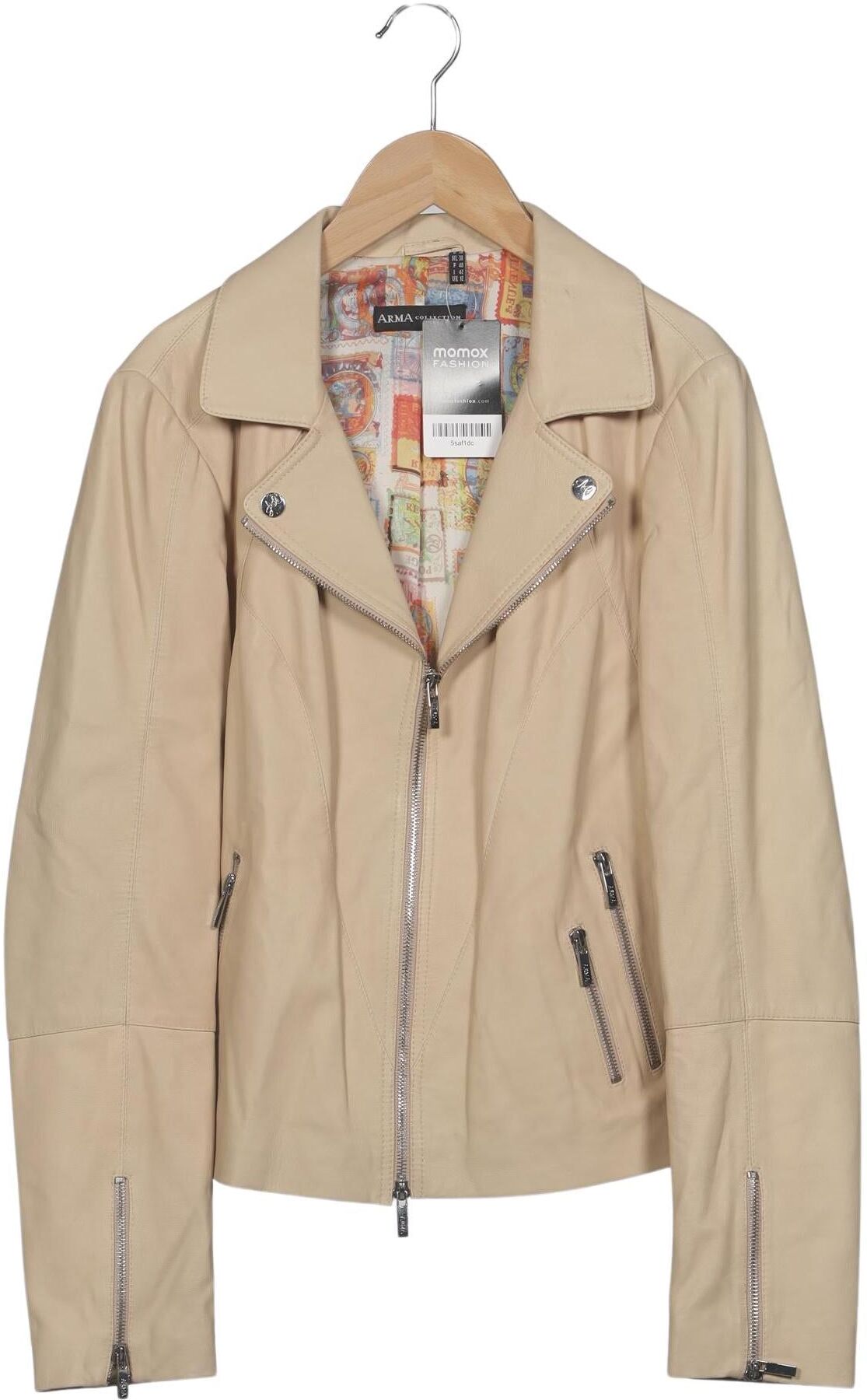 Arma Damen Jacke, Beige, Gr. EU 38, Synthetik / Leder - Second Hand