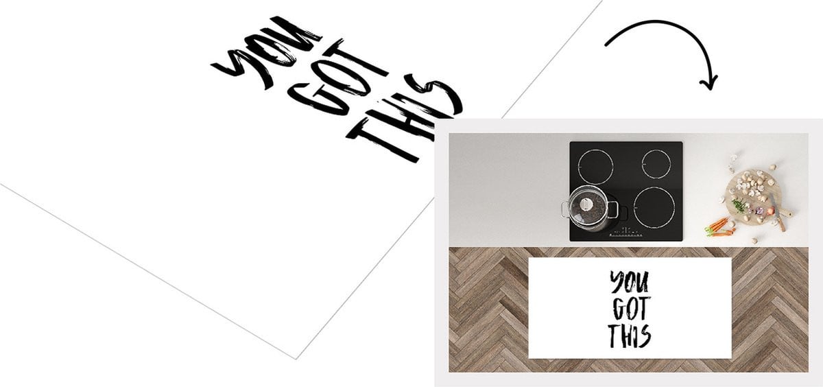 Keukenloper Vinyl met Quote You Got This - 120 x 60 cm